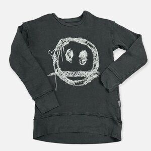nununu Face Embroidered Tunic Sweatshirt Size 10/11 GUC